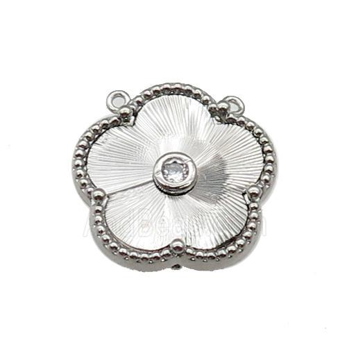 copper Flower pendant, platinum plated
