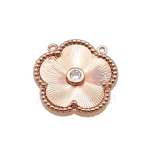 copper Flower pendant, rose gold