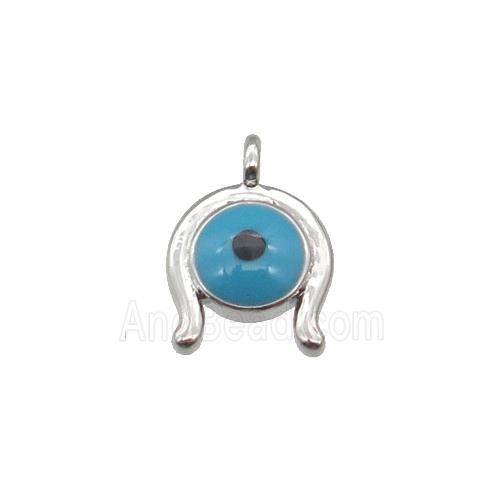 copper luckyeye pendant, platinum plated