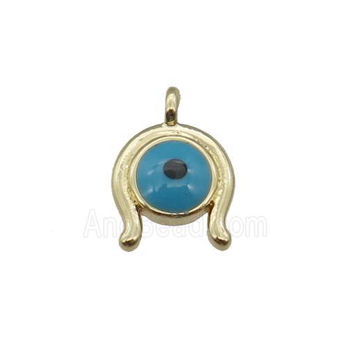 copper luckyeye pendant, gold plated