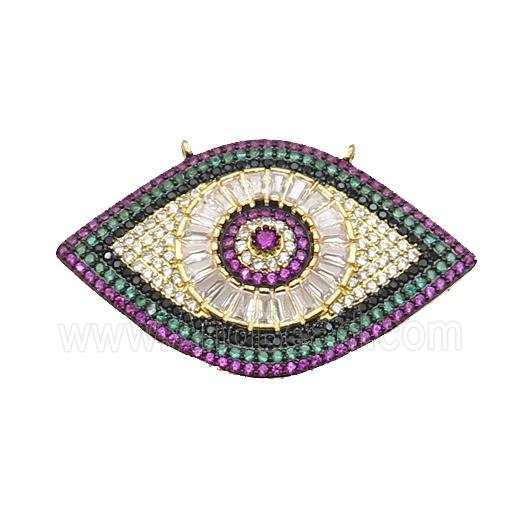 copper Eye pendant pave zircon, gold plated