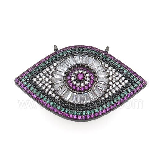 copper Eye pendant pave zircon, black plated