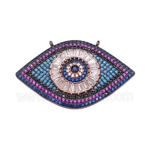 copper Eye pendant pave zircon, black plated