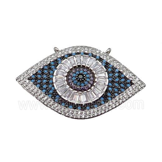 copper Eye pendant pave zircon, platinum plated