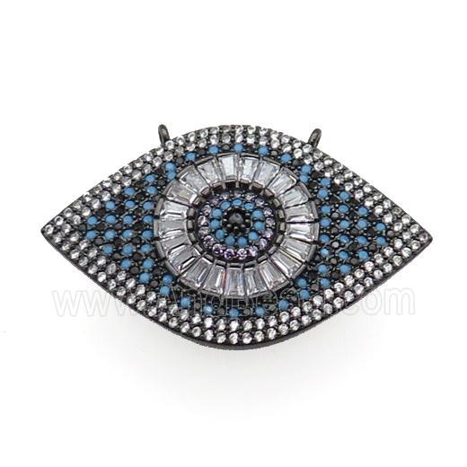 copper Eye pendant pave zircon, black plated