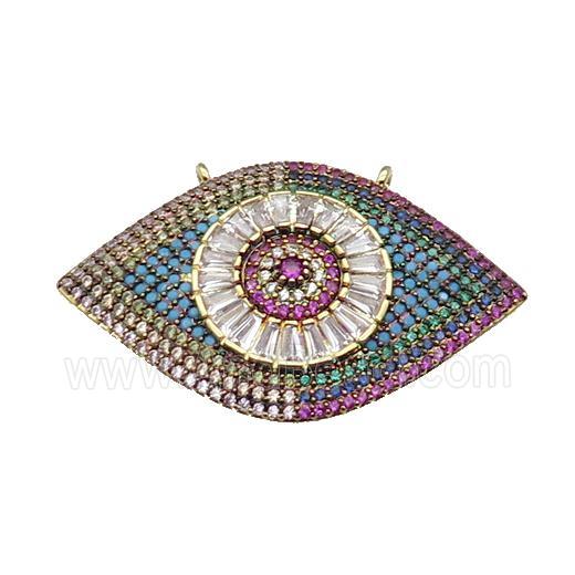 copper Eye pendant pave zircon, gold plated