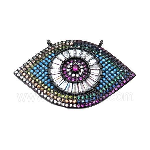copper Eye pendant pave zircon, black plated