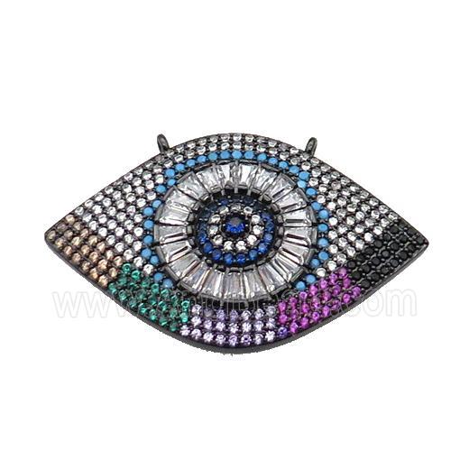 copper Eye pendant pave zircon, black plated