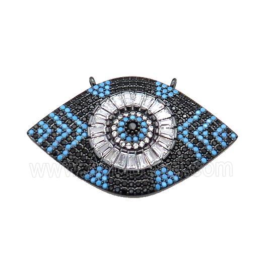copper Eye pendant pave zircon, black plated
