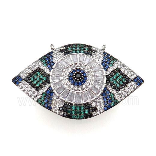 copper Eye pendant pave zircon, platinum plated