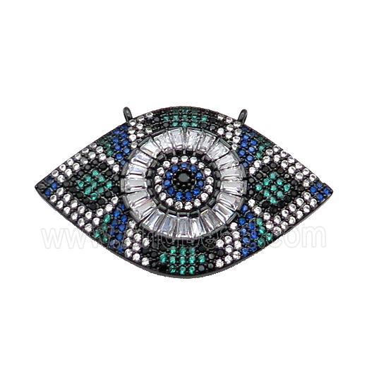 copper Eye pendant pave zircon, black plated