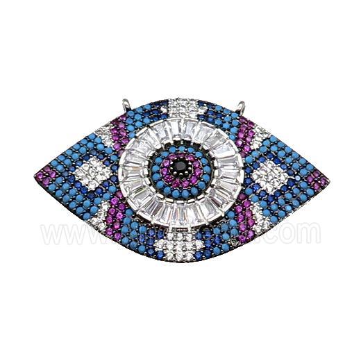 copper Eye pendant pave zircon, platinum plated