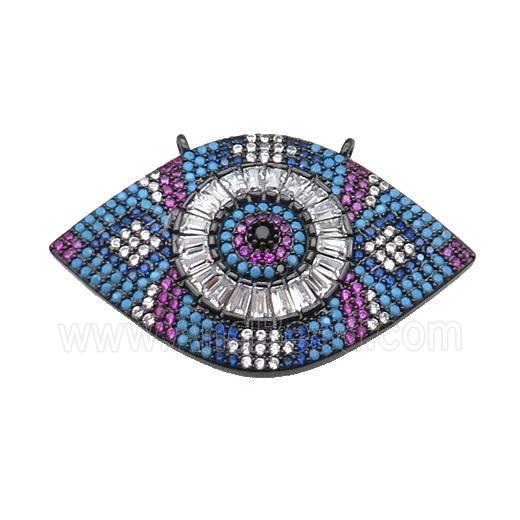 copper Eye pendant pave zircon, black plated
