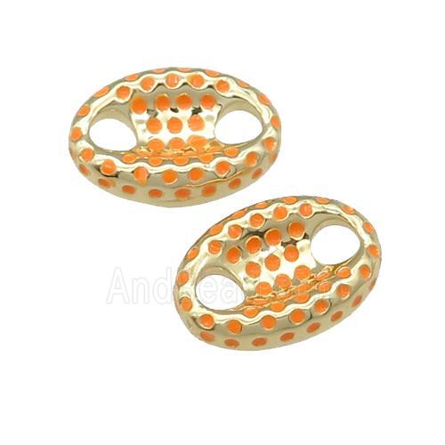 copper connector with ornage enamel, pignose, gold plated