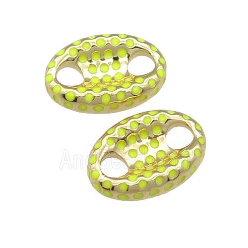 copper connector with yellow enamel, pignose, gold plated