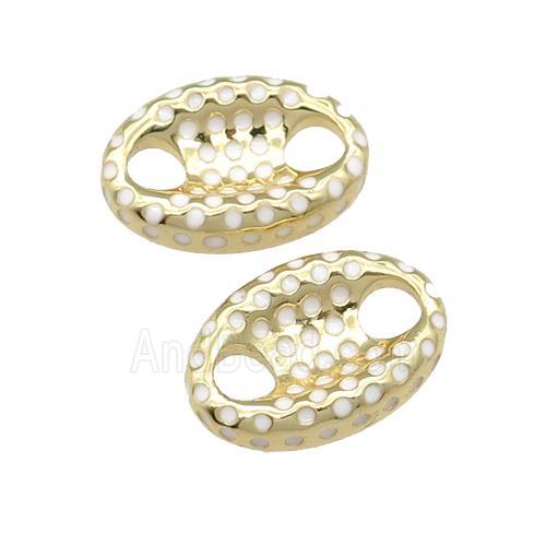copper connector with white enamel, pignose, gold plated