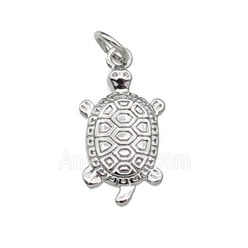 copper Tortoise pendant, platinum plated