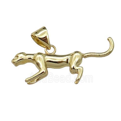 copper dragon charm pendant, gold plated