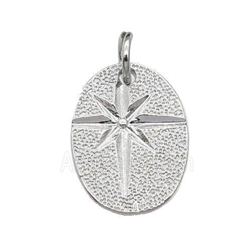 copper NorthStar charm pendant, platinum plated