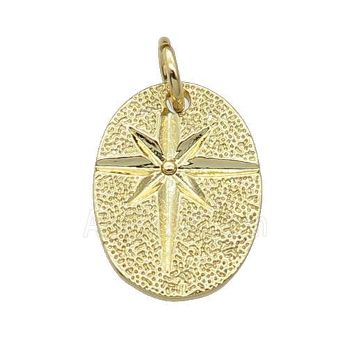 copper NorthStar charm pendant, gold plated