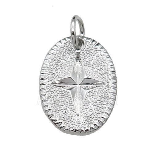 copper NorthStar charm pendant, platinum plated