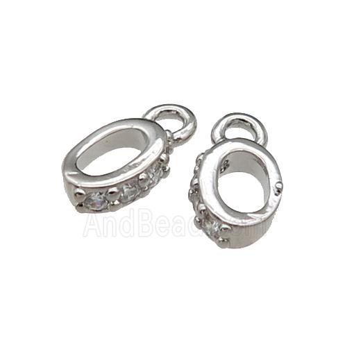 copper Hanger Bail paved zircon, platinum plated