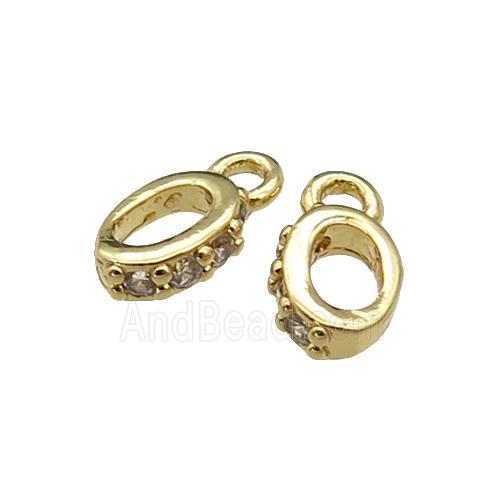 copper Hanger Bail paved zircon, gold plated