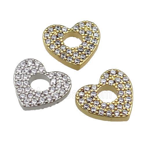 copper Heart pendant pave zircon, mixed