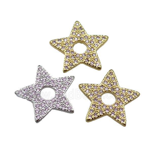 copper star pendant pave zircon, mixed