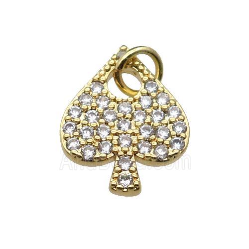 copper Heart pendant pave zircon, gold plated