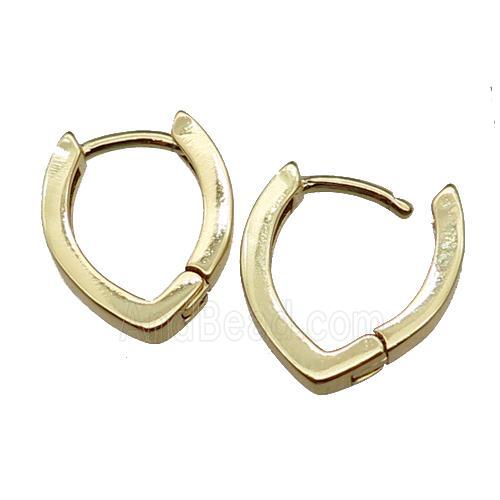 copper Latchback Earrings, gold plated