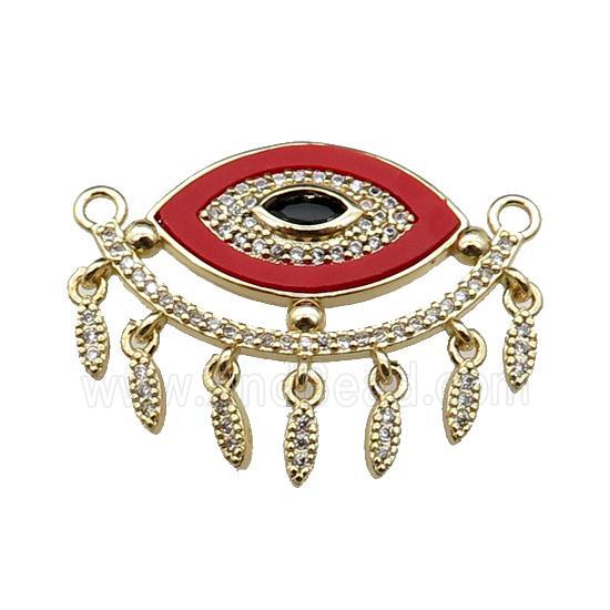 copper Eye pendant pave redstone zircon, gold plated