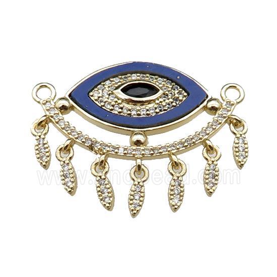 copper Eye pendant pave lapis zircon, gold plated
