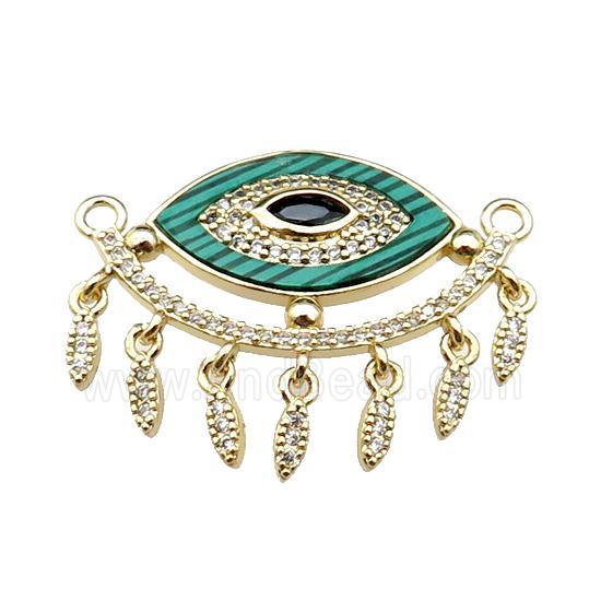 copper Eye pendant pave malachite zircon, gold plated