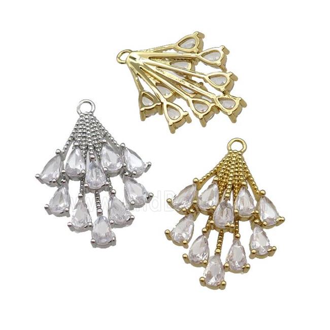copper peacocktail pendant pave zircon, mix