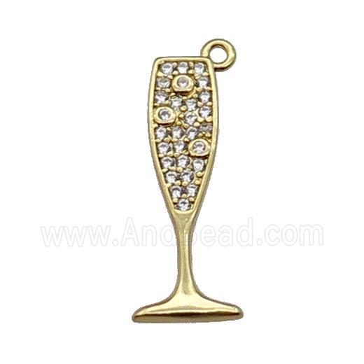 copper cup pendant pave zircon, gold plated