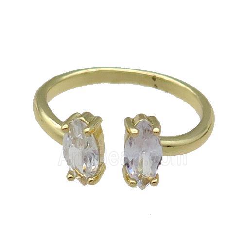 copper Ring pave zircon eye gold plated