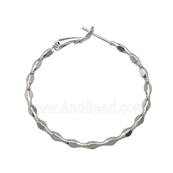 copper Hoop Earring platinum plated