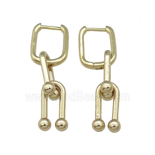 copper Latchback Earring gold plated