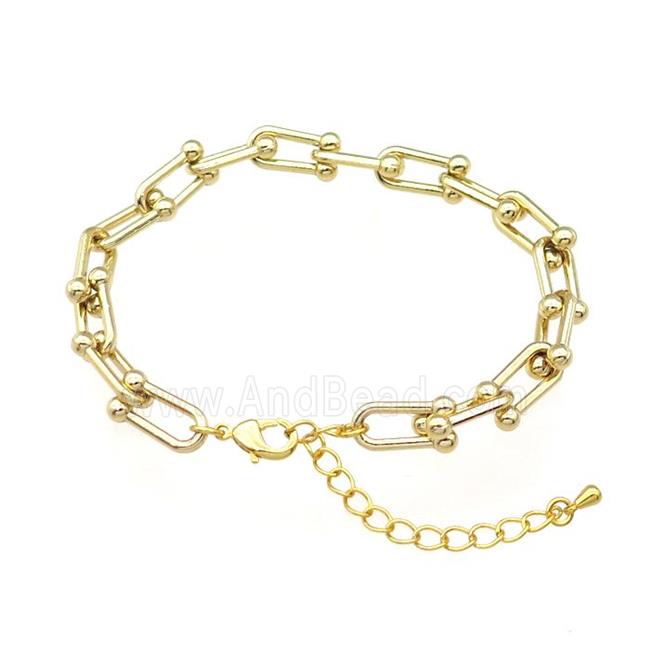 copper Bracelet Chain gold plated