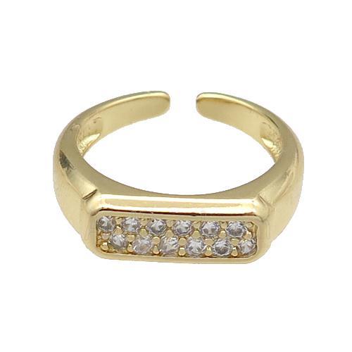 copper Ring pave zircon gold plated