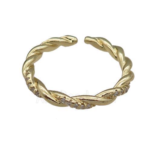 copper Ring pave zircon gold plated