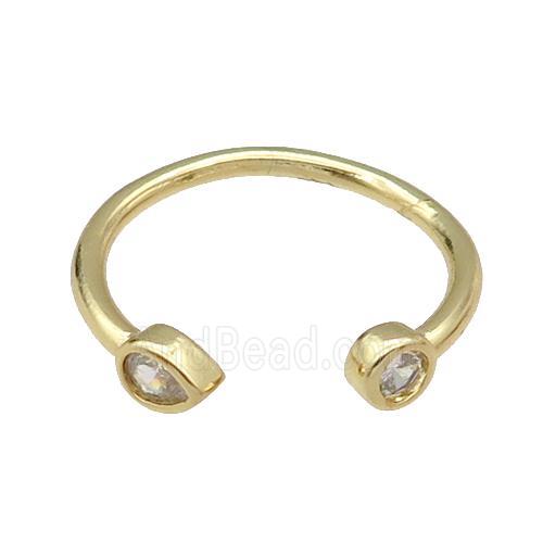 copper Ring pave zircon gold plated