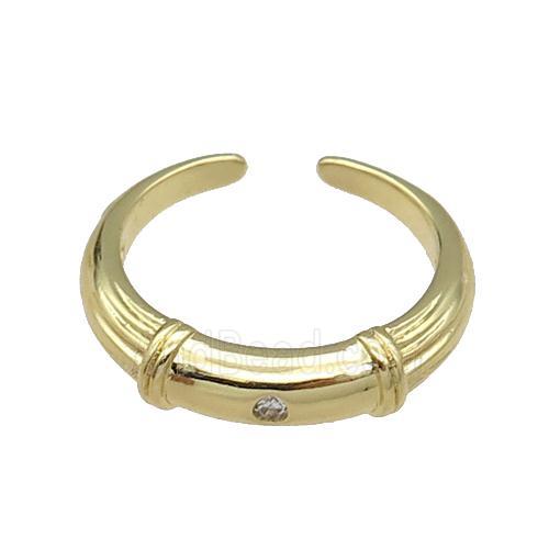 copper Ring pave zircon gold plated