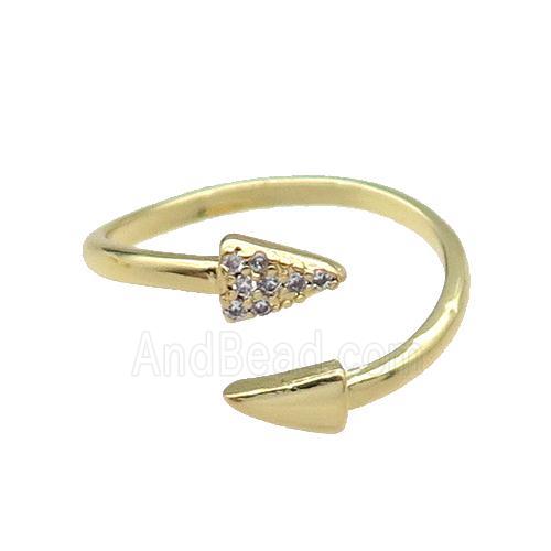 copper Ring pave zircon gold plated