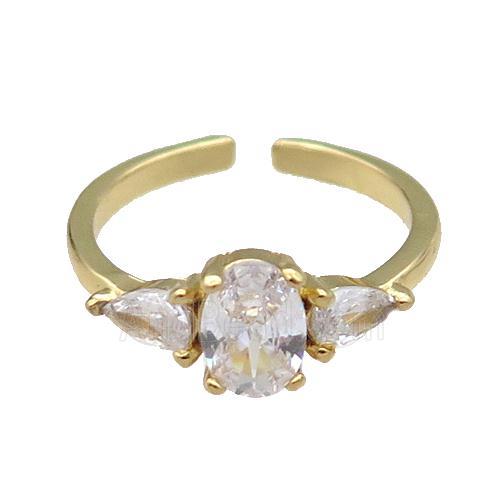 copper Ring pave zircon gold plated