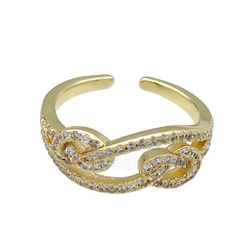 copper Ring pave zircon gold plated