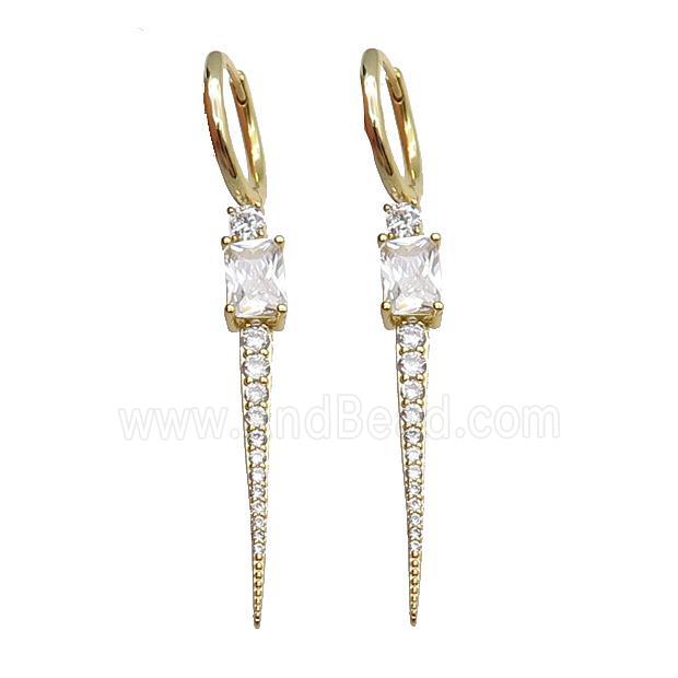 copper Hoop Earring pave zircon gold plated