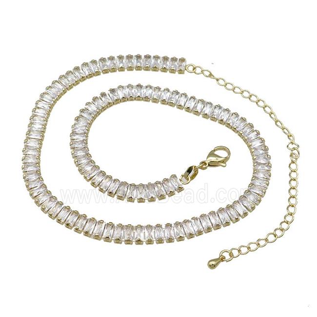 Copper Necklace Pave Zircon Gold Plated