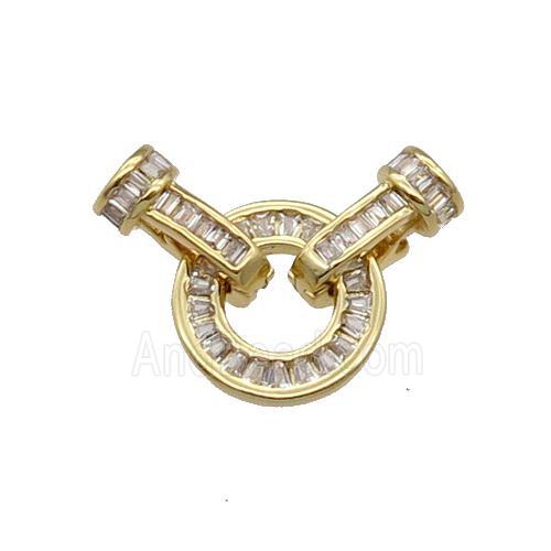 Copper Clasp Pave Zircon Gold Plated